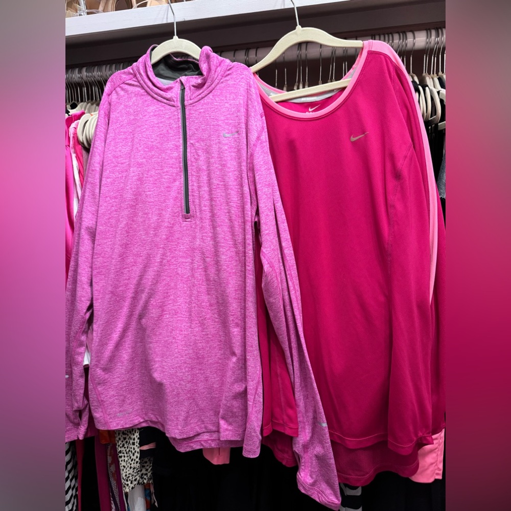 Pink Long Sleeve Nike Tops